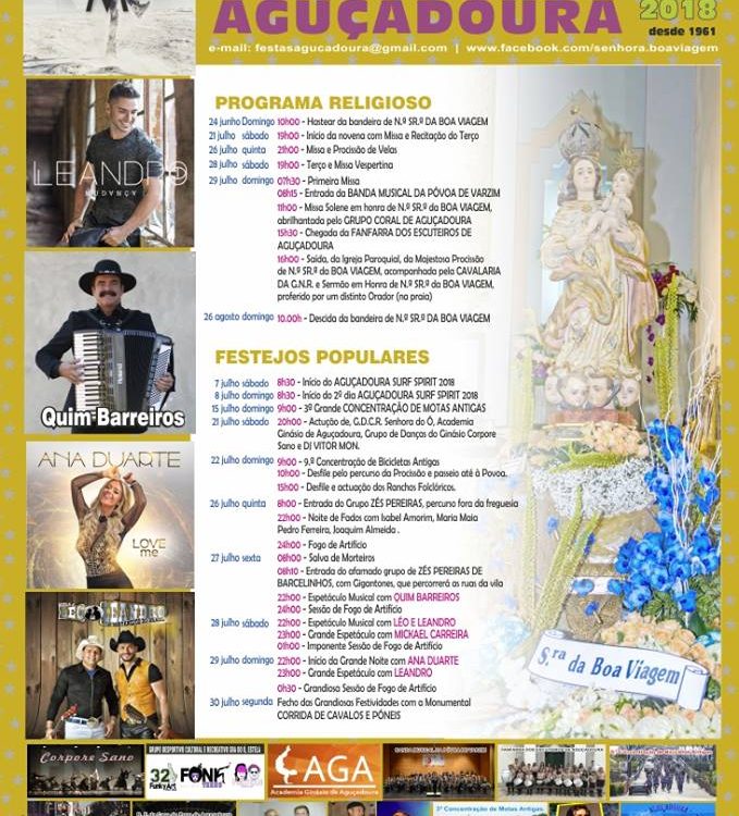 Festas da Aguçadoura, Aguçadora, Nossa Senhora da Boa Viagem, Povoa de Varzim, Porto, festas, norte, Boa Viagem, Festas da Povoa, 2018, Programa, Cartaz