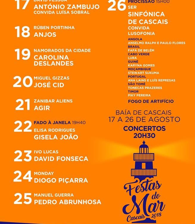 Festas do Mar, Cascais, Festas de Cascais, Festas Anuais, entradas grátis, Festas 2018, Festas do Mar 2018, Cartaz, Programa, Concertos