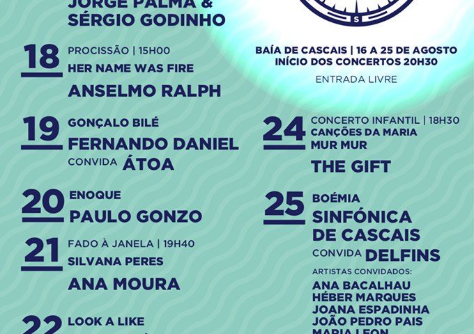 Festas do Mar, Cascais, Festas de Cascais, Festas Anuais, entradas grátis, Festas 2018, Festas do Mar 2018, Cartaz, Programa, Concertos