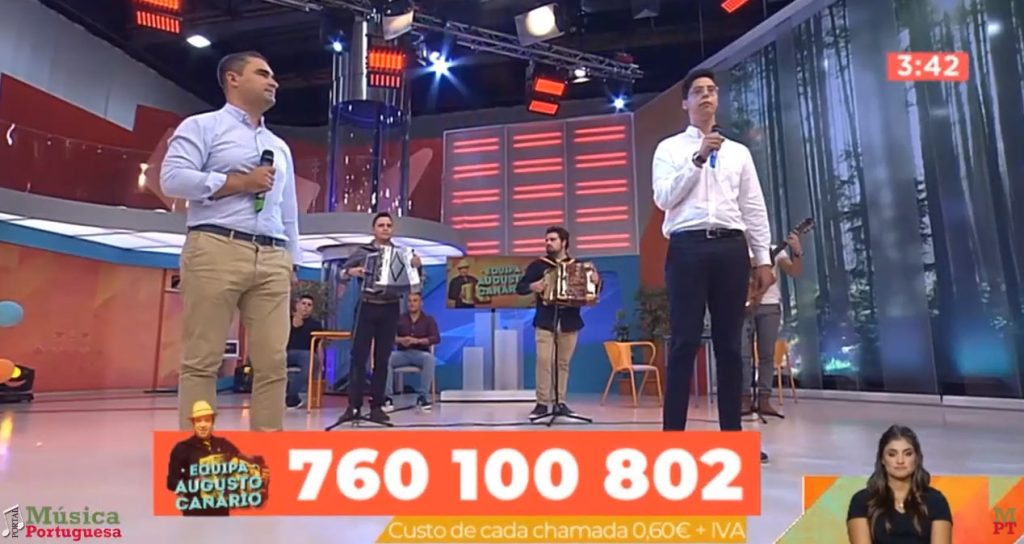 Nuno Valente e Daniel Alves, Desgarrada, Programa, Praça da Alegria, Cantares ao Desafio, Nuno Valente de Ansião, Daniel Alves de Ponte de Lima, Concertinas